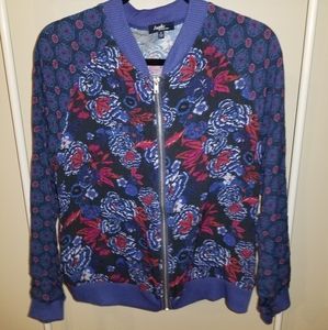 Angels Floral Jacket/ Zip Up Sweatshirt M Blue
